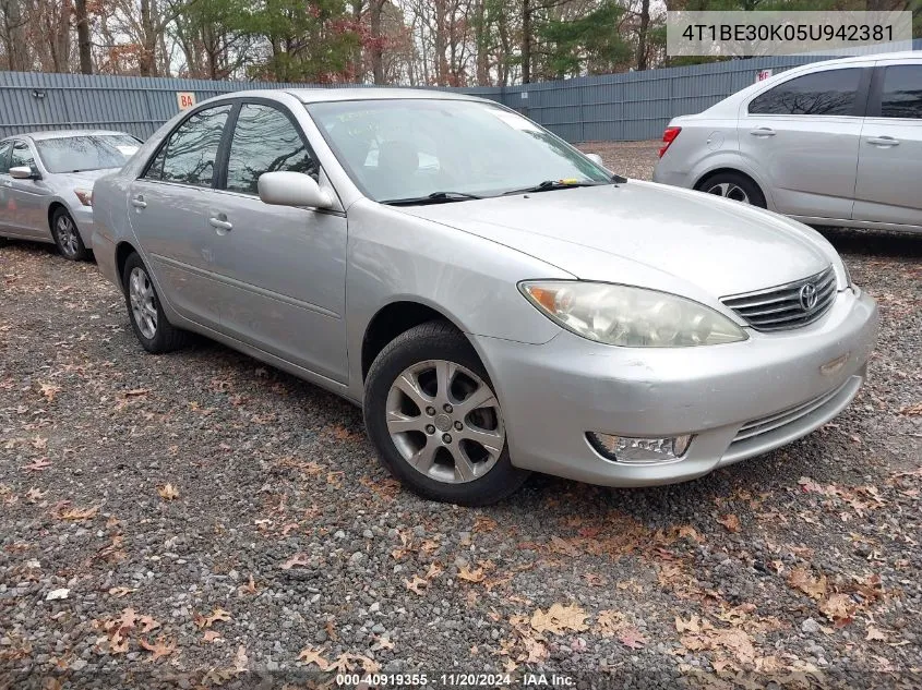 2005 Toyota Camry Xle VIN: 4T1BE30K05U942381 Lot: 40919355