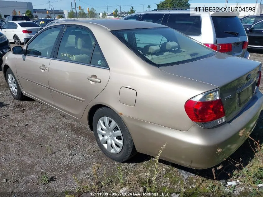 2006 Toyota Camry Le/Xle/Se VIN: 4T1BE32KX6U704598 Lot: 12111909