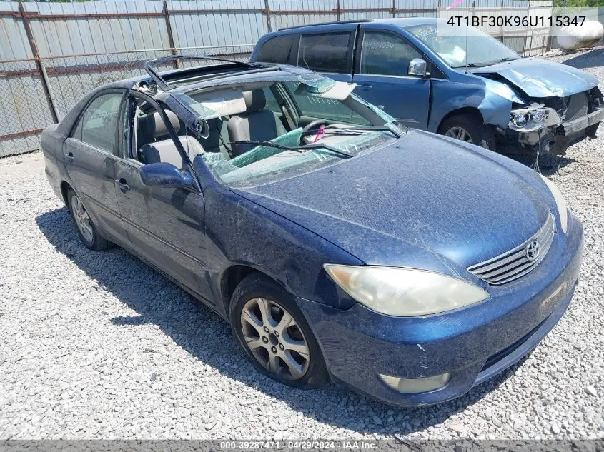 2006 Toyota Camry Xle V6 VIN: 4T1BF30K96U115347 Lot: 39287471