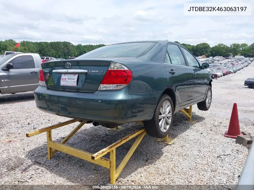 2006 Toyota Camry Le VIN: JTDBE32K463063197 Lot: 39426155