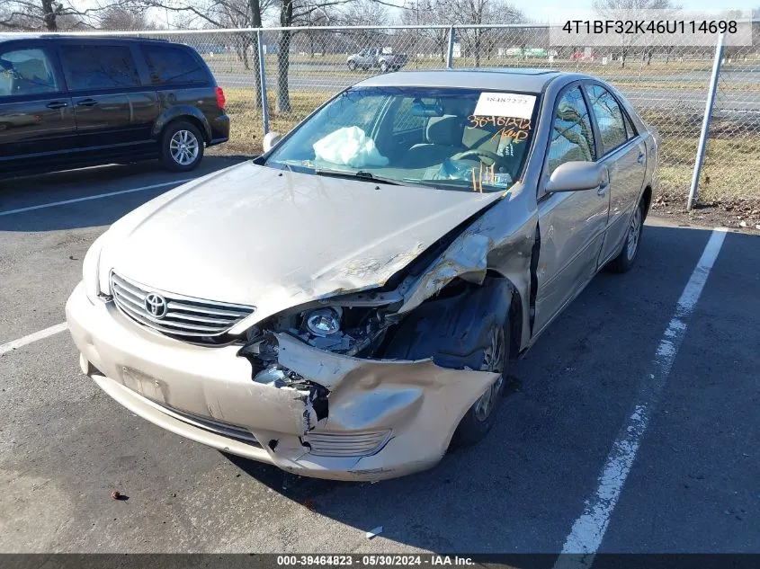 2006 Toyota Camry Le V6 VIN: 4T1BF32K46U114698 Lot: 39464823