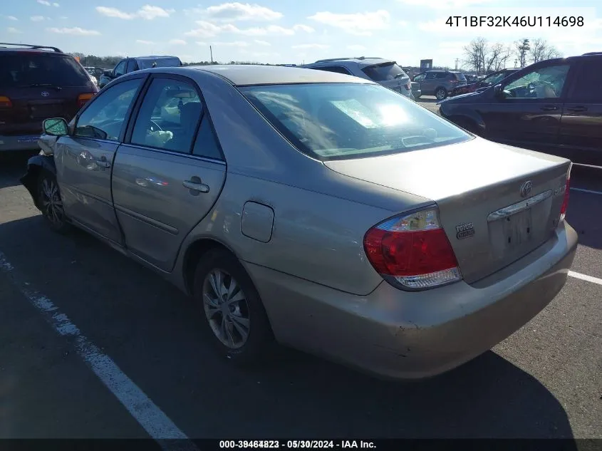 2006 Toyota Camry Le V6 VIN: 4T1BF32K46U114698 Lot: 39464823