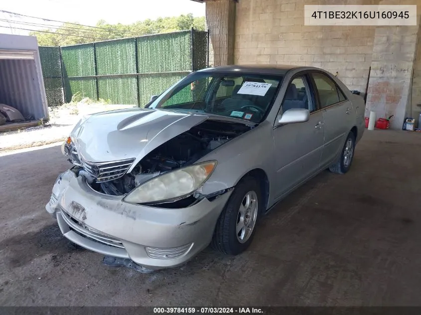 2006 Toyota Camry Le VIN: 4T1BE32K16U160945 Lot: 39784159