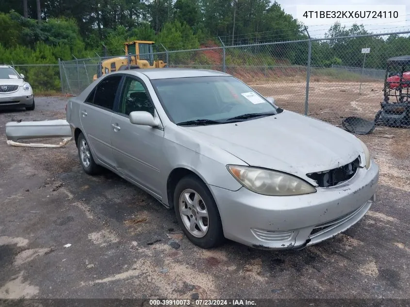 2006 Toyota Camry Le VIN: 4T1BE32KX6U724110 Lot: 39910073