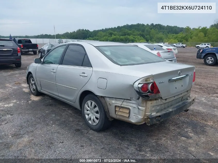 2006 Toyota Camry Le VIN: 4T1BE32KX6U724110 Lot: 39910073