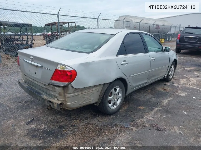 2006 Toyota Camry Le VIN: 4T1BE32KX6U724110 Lot: 39910073