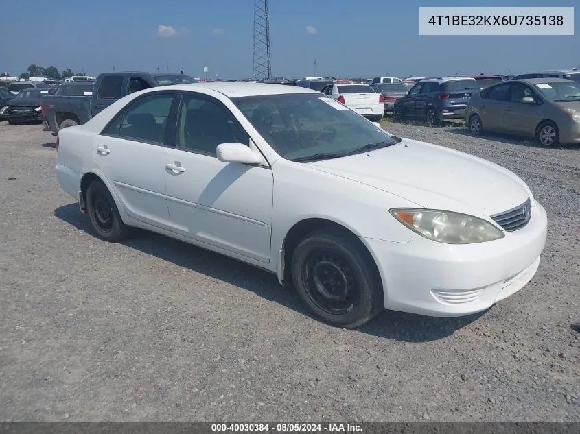 2006 Toyota Camry Le/Se/Std/Xle VIN: 4T1BE32KX6U735138 Lot: 40030384