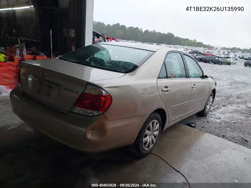 4T1BE32K26U135990 2006 Toyota Camry Le