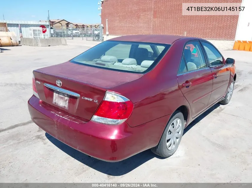 2006 Toyota Camry Le VIN: 4T1BE32K06U145157 Lot: 40416140