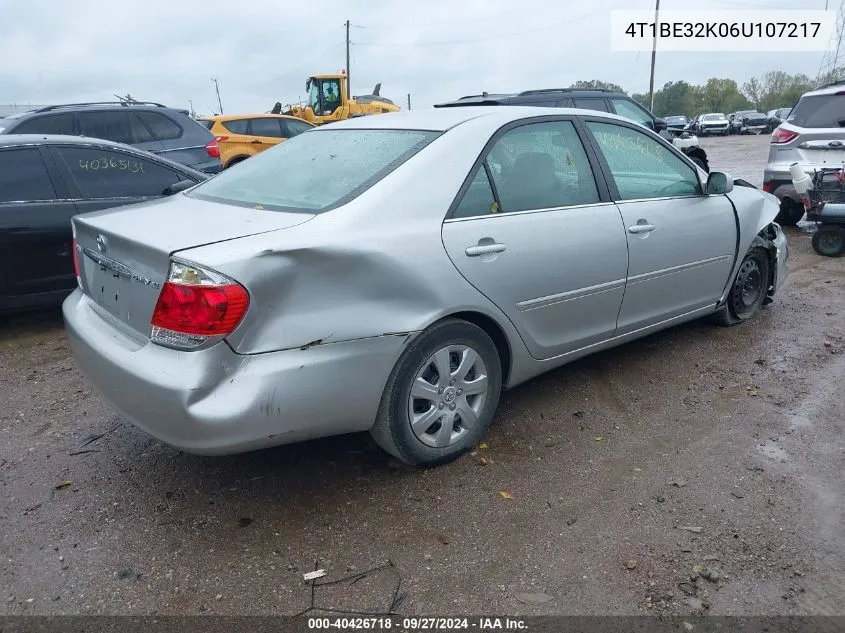 2006 Toyota Camry Xle VIN: 4T1BE32K06U107217 Lot: 40426718