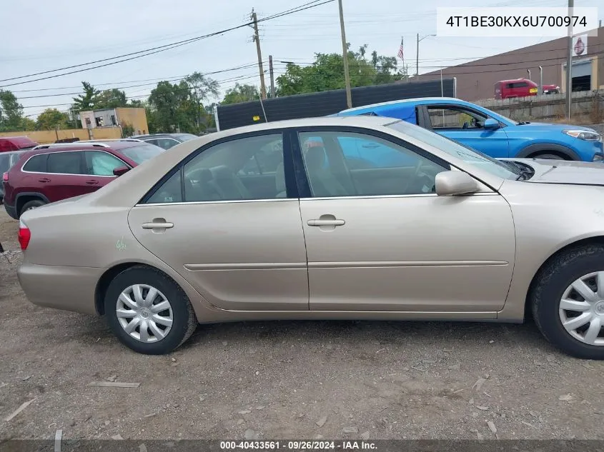 2006 Toyota Camry Le VIN: 4T1BE30KX6U700974 Lot: 40433561