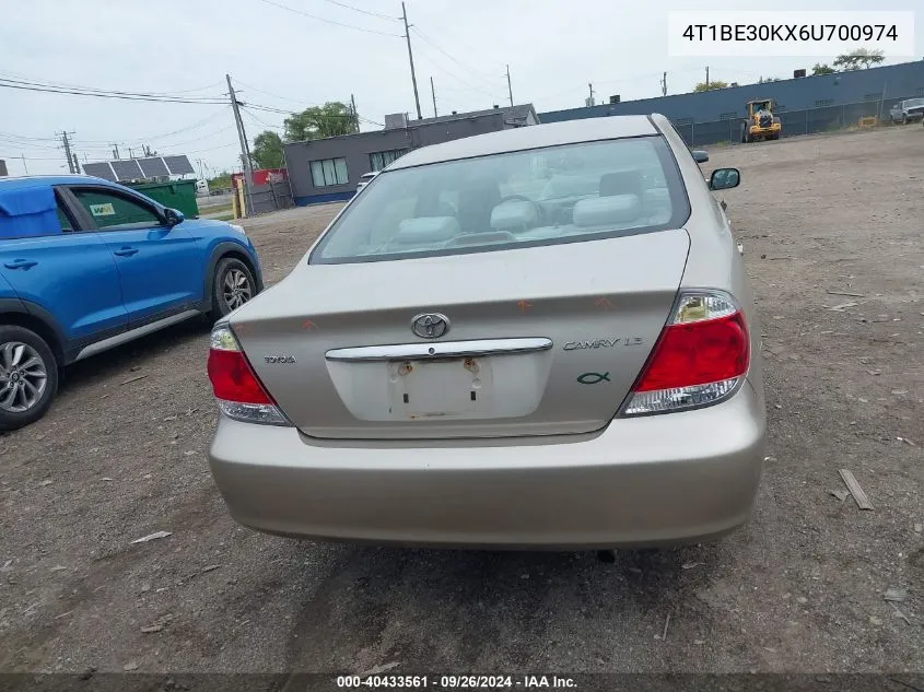 2006 Toyota Camry Le VIN: 4T1BE30KX6U700974 Lot: 40433561