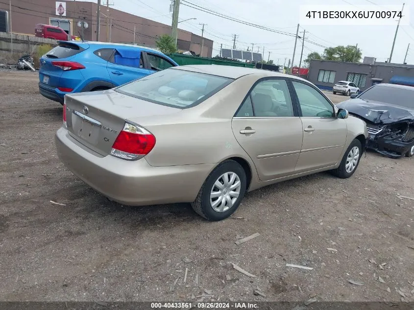 2006 Toyota Camry Le VIN: 4T1BE30KX6U700974 Lot: 40433561