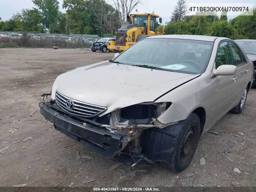 2006 Toyota Camry Le VIN: 4T1BE30KX6U700974 Lot: 40433561