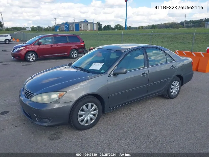 2006 Toyota Camry Le VIN: 4T1BE32K76U662116 Lot: 40447639