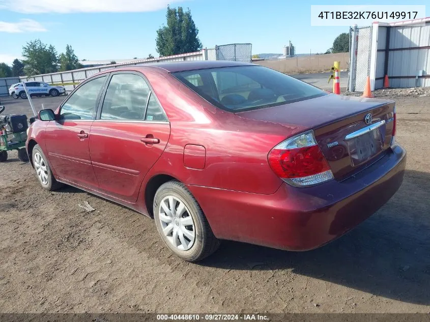 4T1BE32K76U149917 2006 Toyota Camry Le