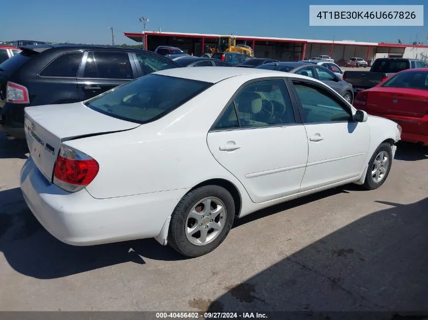 2006 Toyota Camry Le VIN: 4T1BE30K46U667826 Lot: 40456402