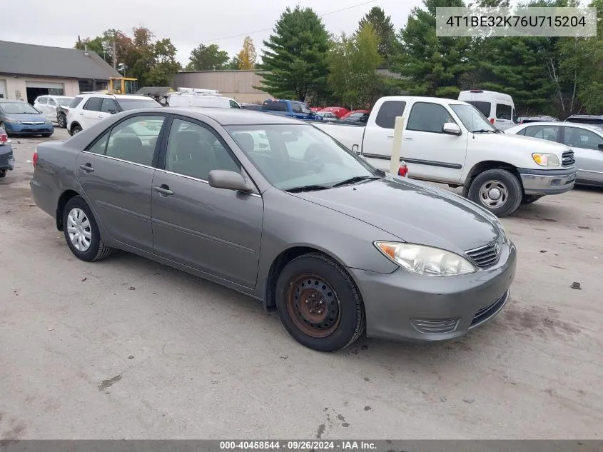 2006 Toyota Camry Le VIN: 4T1BE32K76U715204 Lot: 40458544