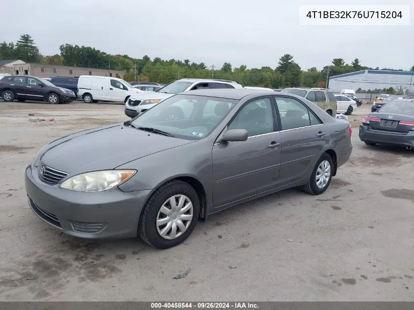 2006 Toyota Camry Le VIN: 4T1BE32K76U715204 Lot: 40458544