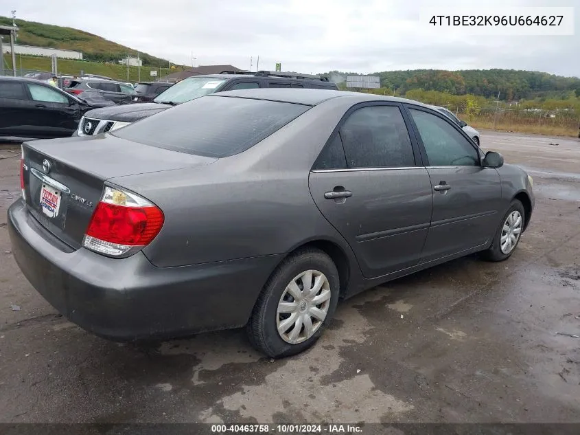 2006 Toyota Camry Le VIN: 4T1BE32K96U664627 Lot: 40463758