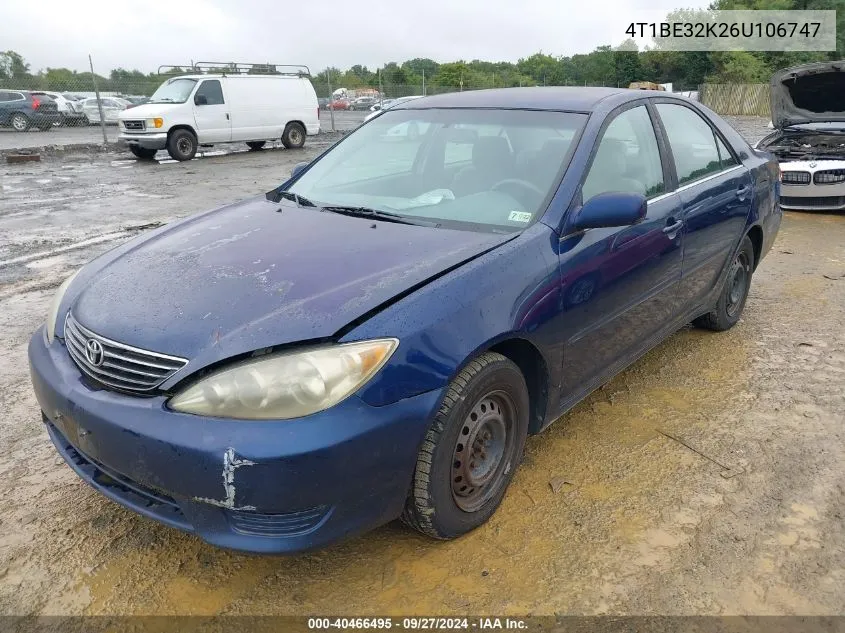 2006 Toyota Camry Le VIN: 4T1BE32K26U106747 Lot: 40466495