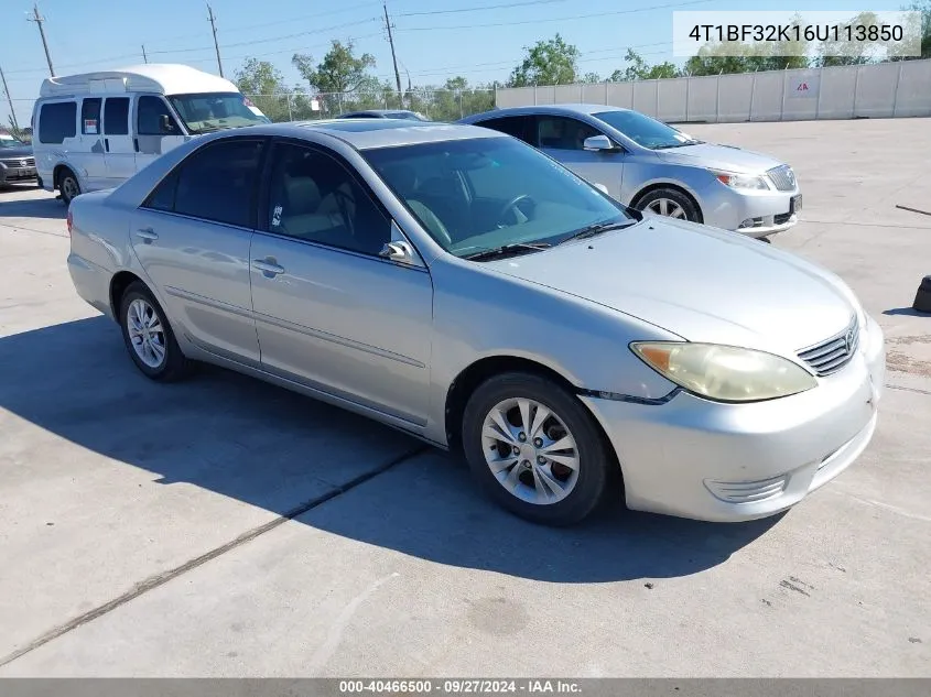 2006 Toyota Camry Le V6 VIN: 4T1BF32K16U113850 Lot: 40466500