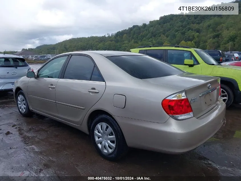 2006 Toyota Camry Le VIN: 4T1BE30K26U156809 Lot: 40475032