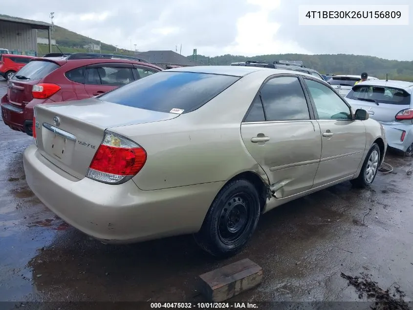 2006 Toyota Camry Le VIN: 4T1BE30K26U156809 Lot: 40475032