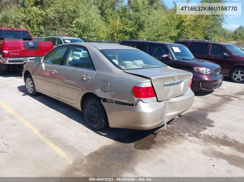 2006 Toyota Camry Le VIN: 4T1BE32K46U158770 Lot: 40478323