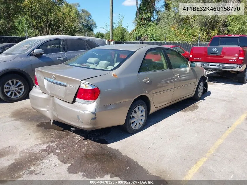 2006 Toyota Camry Le VIN: 4T1BE32K46U158770 Lot: 40478323