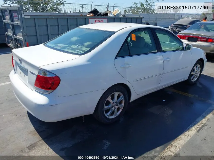 2006 Toyota Camry Xle VIN: 4T1BE32K16U717790 Lot: 40493560