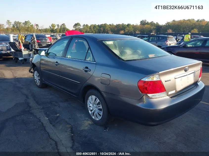 2006 Toyota Camry Le VIN: 4T1BE32K66U671163 Lot: 40632651