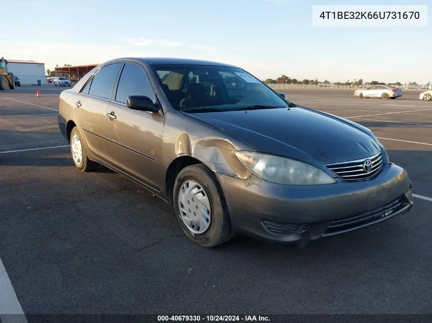 2006 Toyota Camry Std VIN: 4T1BE32K66U731670 Lot: 40679330