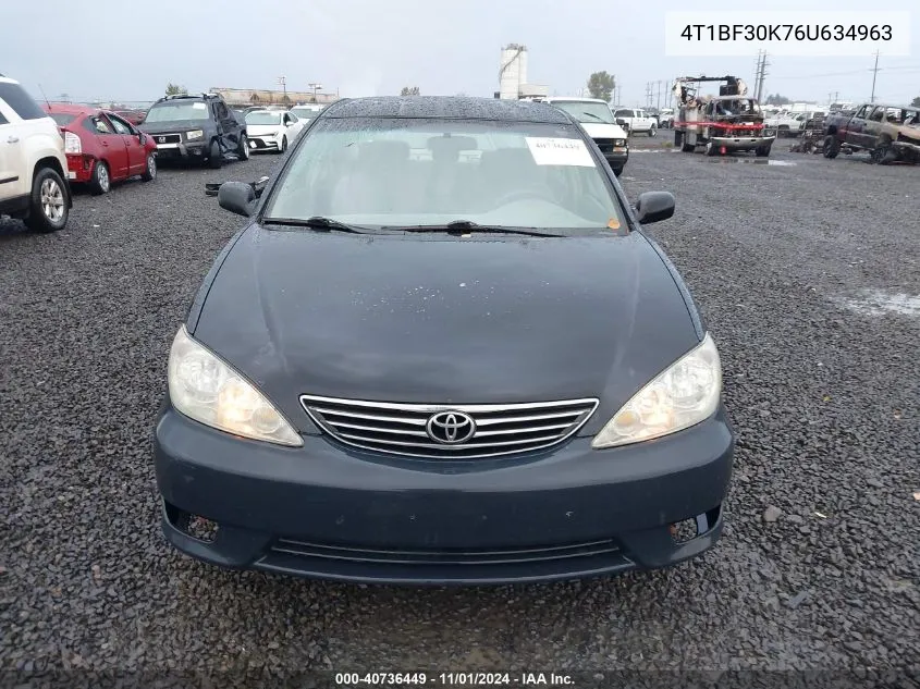 2006 Toyota Camry Le V6 VIN: 4T1BF30K76U634963 Lot: 40736449