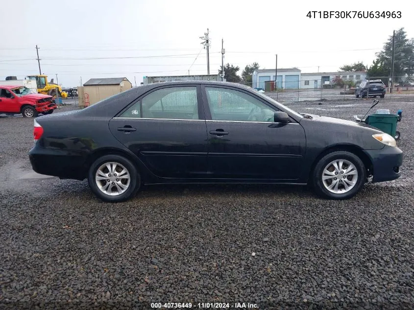 2006 Toyota Camry Le V6 VIN: 4T1BF30K76U634963 Lot: 40736449