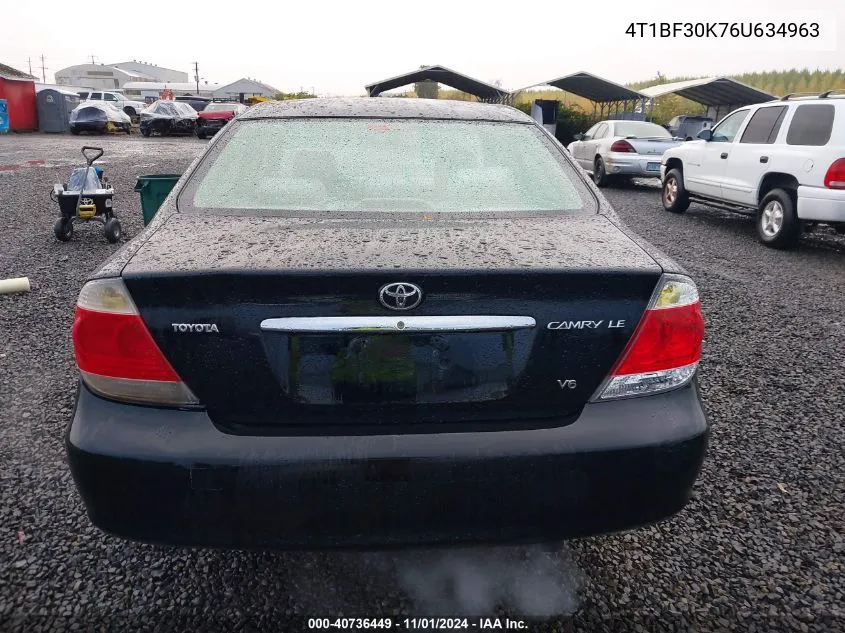 2006 Toyota Camry Le V6 VIN: 4T1BF30K76U634963 Lot: 40736449