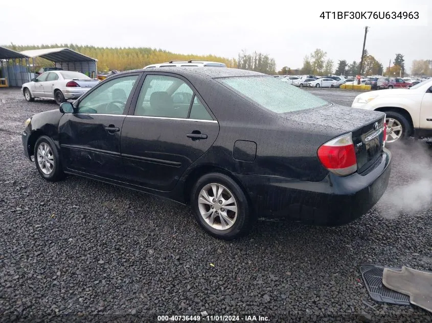 2006 Toyota Camry Le V6 VIN: 4T1BF30K76U634963 Lot: 40736449