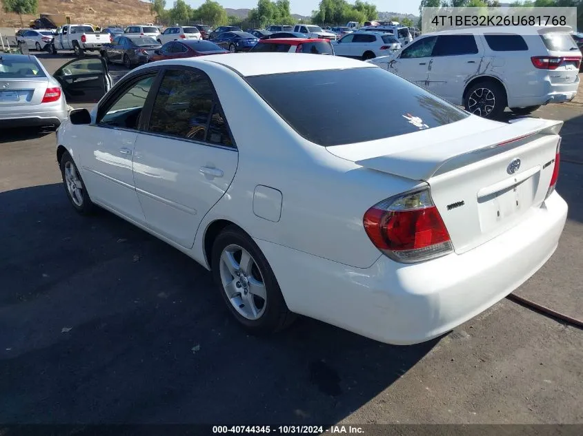 2006 Toyota Camry Se VIN: 4T1BE32K26U681768 Lot: 40744345