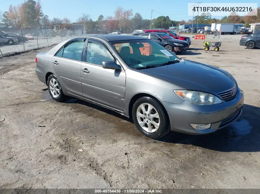 2006 Toyota Camry Xle V6 VIN: 4T1BF30K46U632216 Lot: 40754430