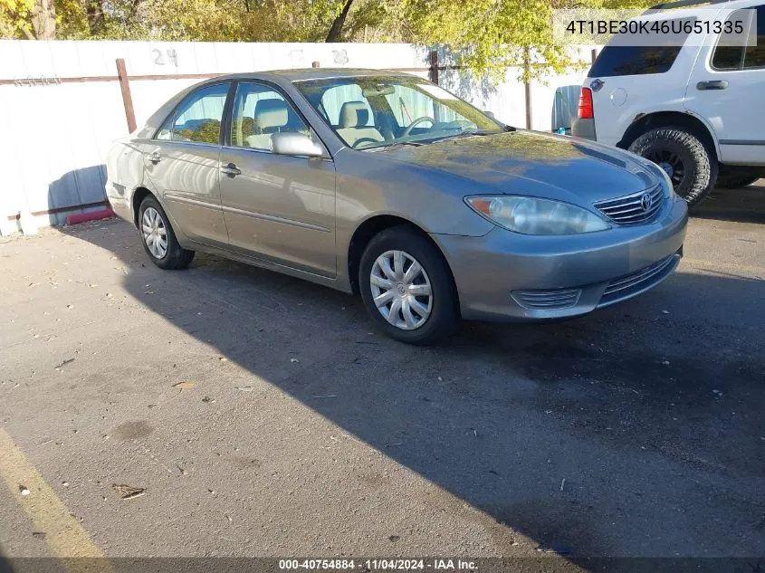 2006 Toyota Camry Le VIN: 4T1BE30K46U651335 Lot: 40754884