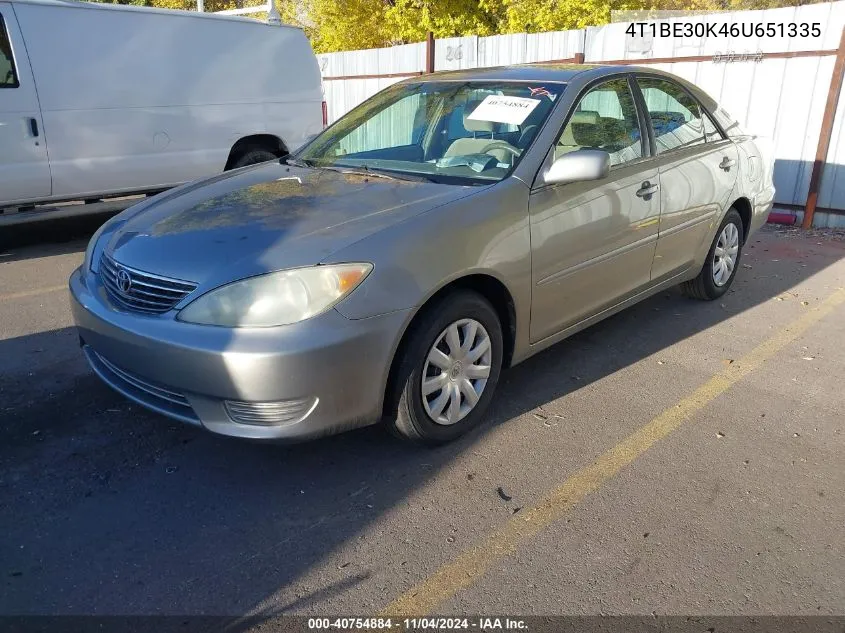 2006 Toyota Camry Le VIN: 4T1BE30K46U651335 Lot: 40754884