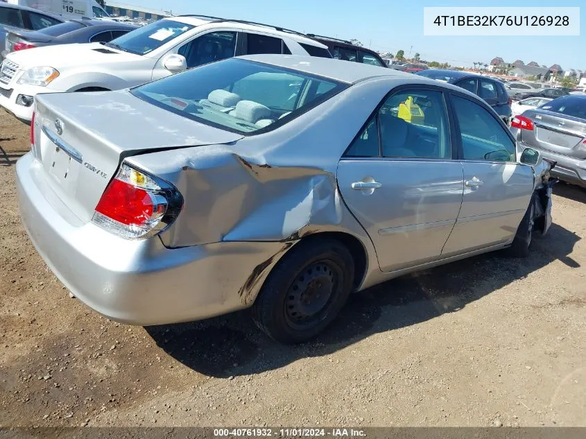 2006 Toyota Camry Le VIN: 4T1BE32K76U126928 Lot: 40761932