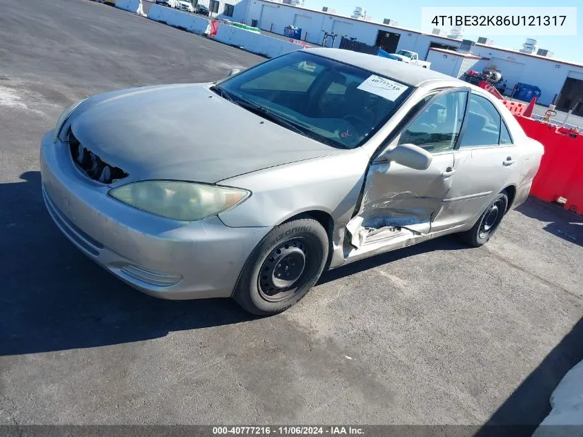 2006 Toyota Camry Le VIN: 4T1BE32K86U121317 Lot: 40777216