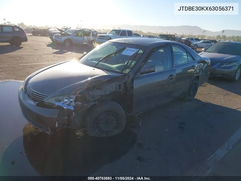 2006 Toyota Camry Le VIN: JTDBE30KX63056371 Lot: 40783693