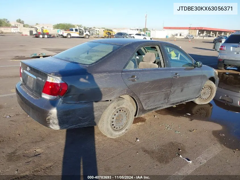 2006 Toyota Camry Le VIN: JTDBE30KX63056371 Lot: 40783693