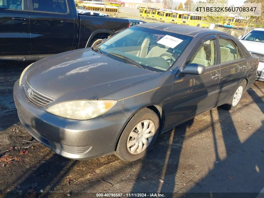 2006 Toyota Camry Le VIN: 4T1BE32K56U708347 Lot: 40798557