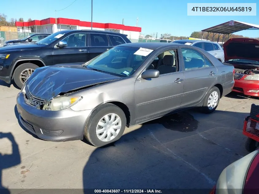 2006 Toyota Camry Le VIN: 4T1BE32K06U645819 Lot: 40843607