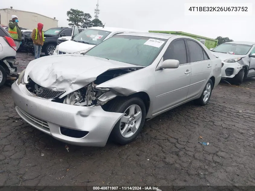 2006 Toyota Camry Se VIN: 4T1BE32K26U673752 Lot: 40871907