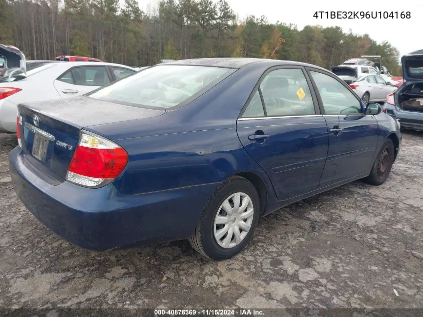 2006 Toyota Camry Le VIN: 4T1BE32K96U104168 Lot: 40876369