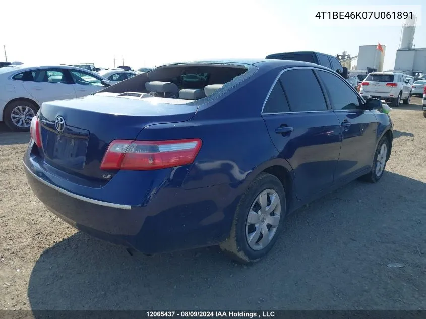 2007 Toyota Camry Ce/Le/Xle/Se VIN: 4T1BE46K07U061891 Lot: 12065437